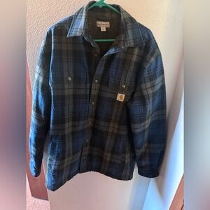 Carhartt Blue and Gray Sherpa-Lined Jacket